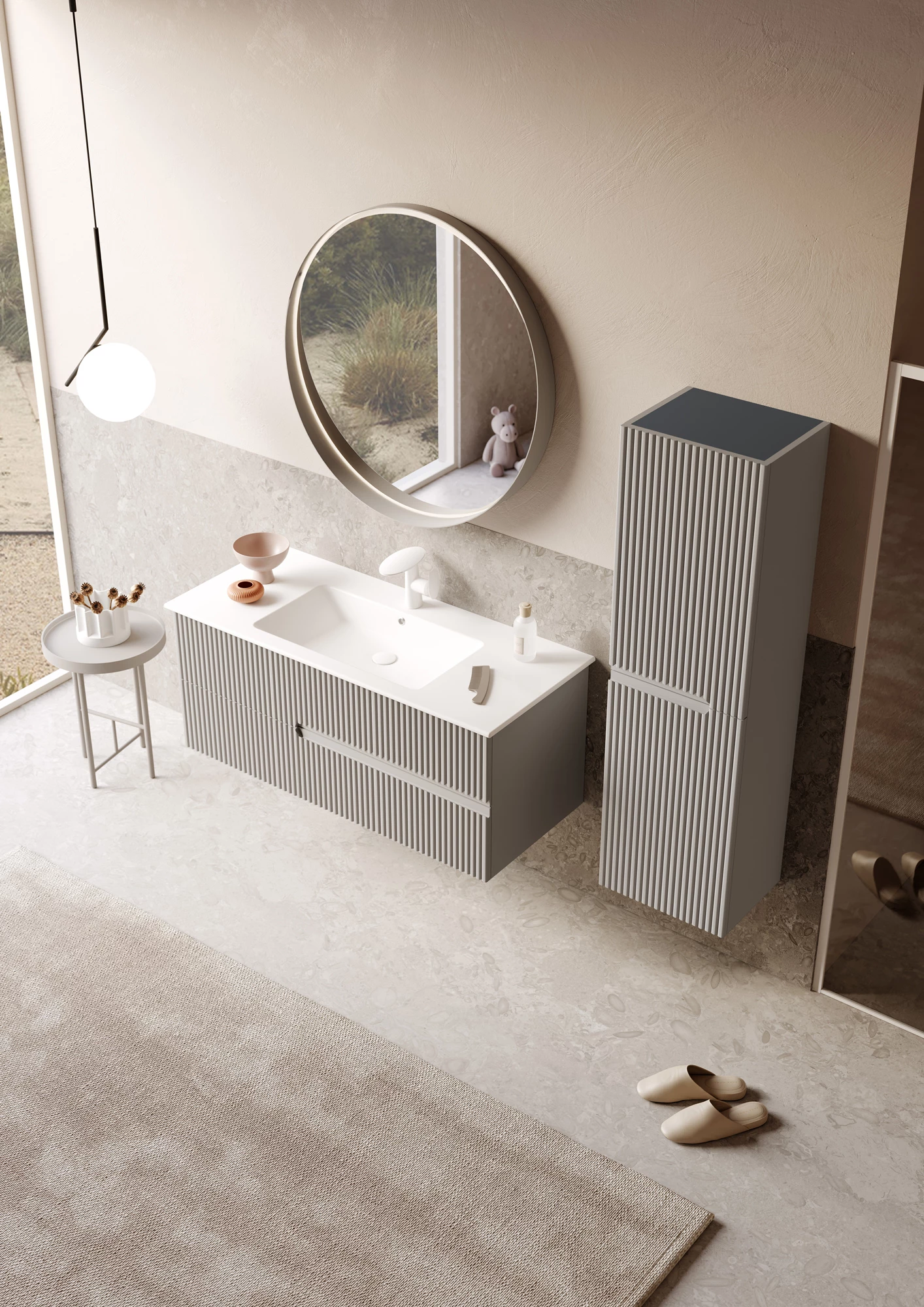 Moonlight 120 cm Çift Çekmeceli Banyo Dolabı