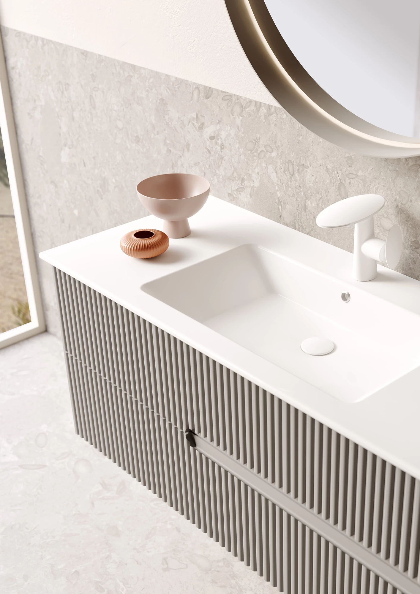 Moonlight 120 cm Çift Çekmeceli Banyo Dolabı